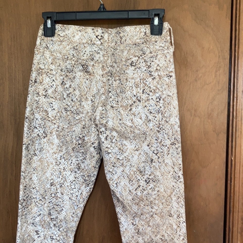 Express snakeskin print animal print metallic accent skinny midrise stretch 00 - Picture 9 of 17
